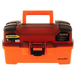 Plano 2-Tray Tackle Box with Dual Top Access - Smoke & Bright Orange